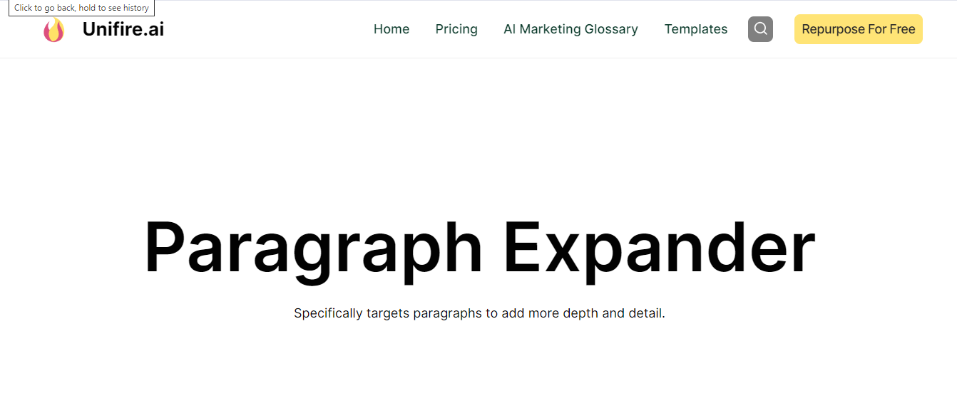 Unifire AI Paragraph Expander