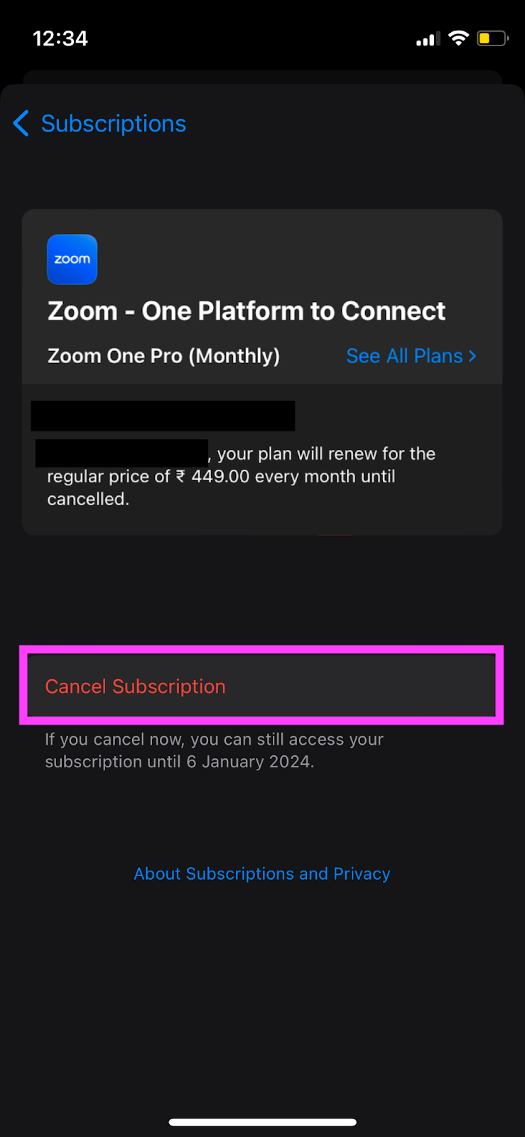 How to Cancel Zoom Subscription - Cancel subscription on Apple App Store