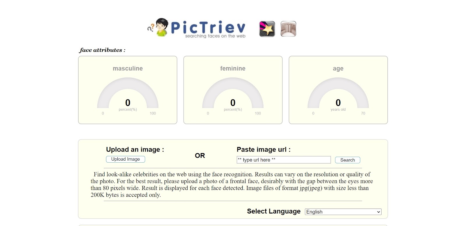 A screenshot of PicTriev's website