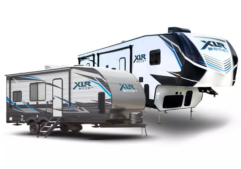 8 Best Travel Trailer Toy Haulers: 2024 Models - Forest River XLR Boost 2017M Exterior
