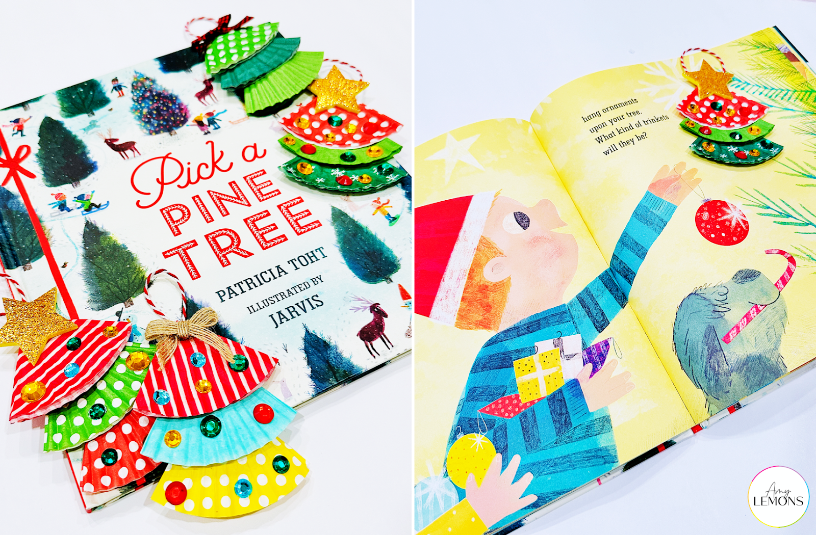 Christmas Tree Crafts for students with the book How to Pick a Pine Tree