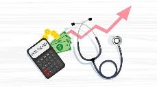 A calculator and stethoscope with money and a graph

Description automatically generated