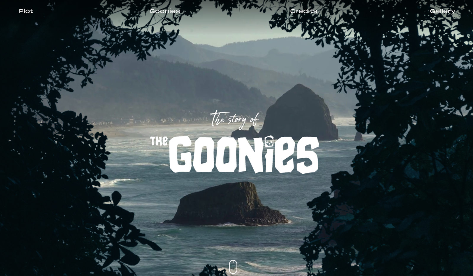 best parallax website examples, goonies