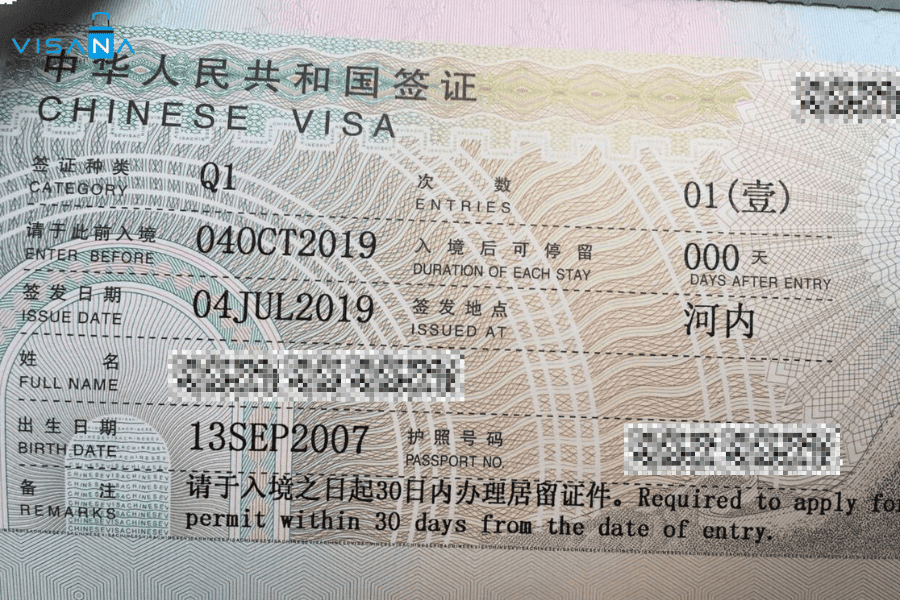 các loại visa trung quốc - visa Q visana