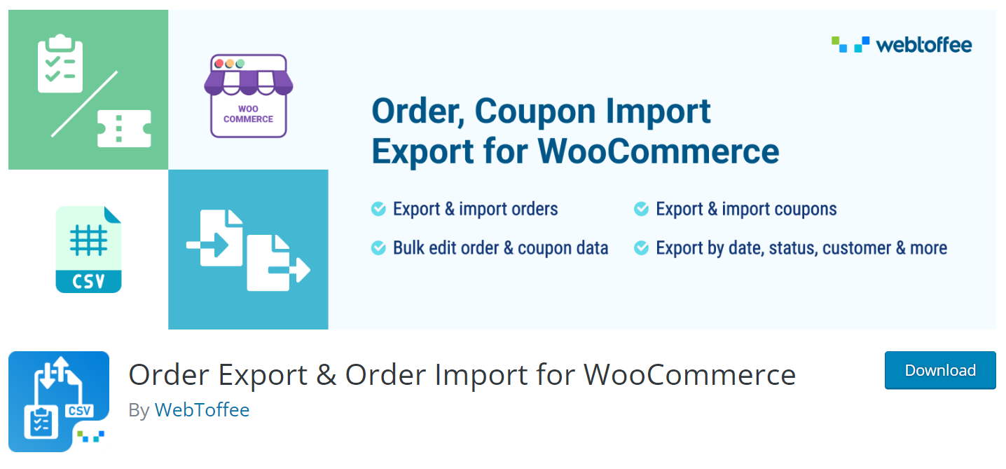 WooCommerce Order Export and Import by Webtoffee