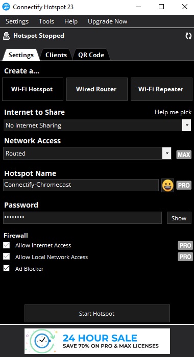 Connectify Hotspot : wifi hotspot