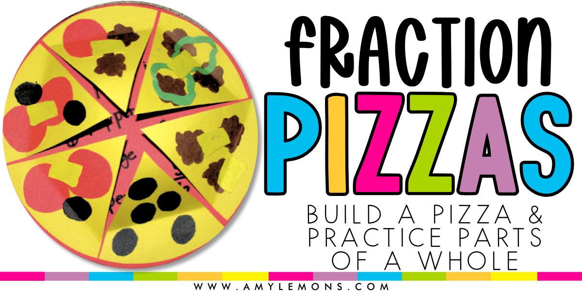 Pizza craft cut into slices to represent and practice fractions.