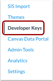 Open Developer Keys