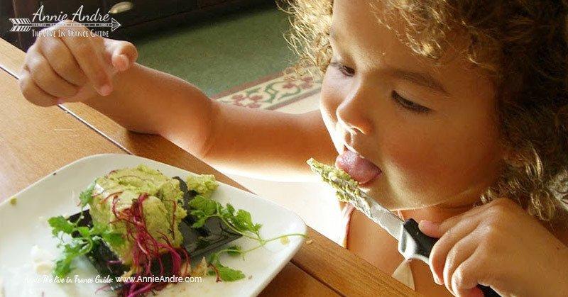 in France, don't use your knife to cut your salad leaves.