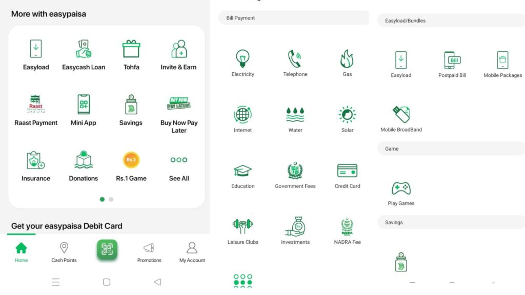 Pay bills on Easypaisa app