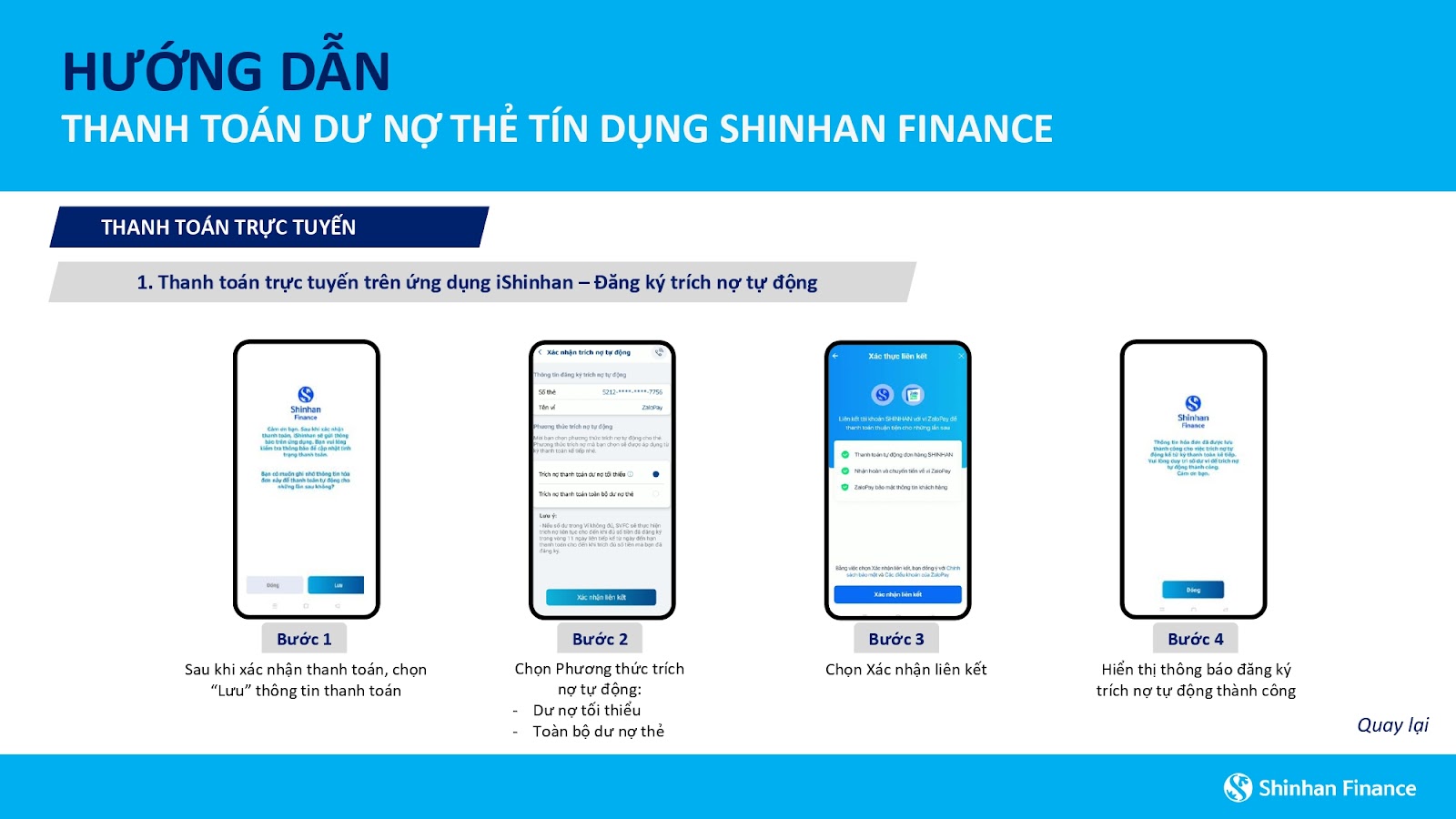 Cách thanh toán thẻ tín dụng Shinhan