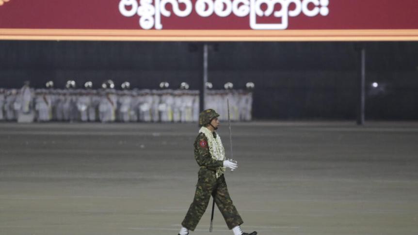 Duyệt binh nhân Ngày quân lực Miến Điện 27/03/2024 tại thủ đô Naypyidaw.