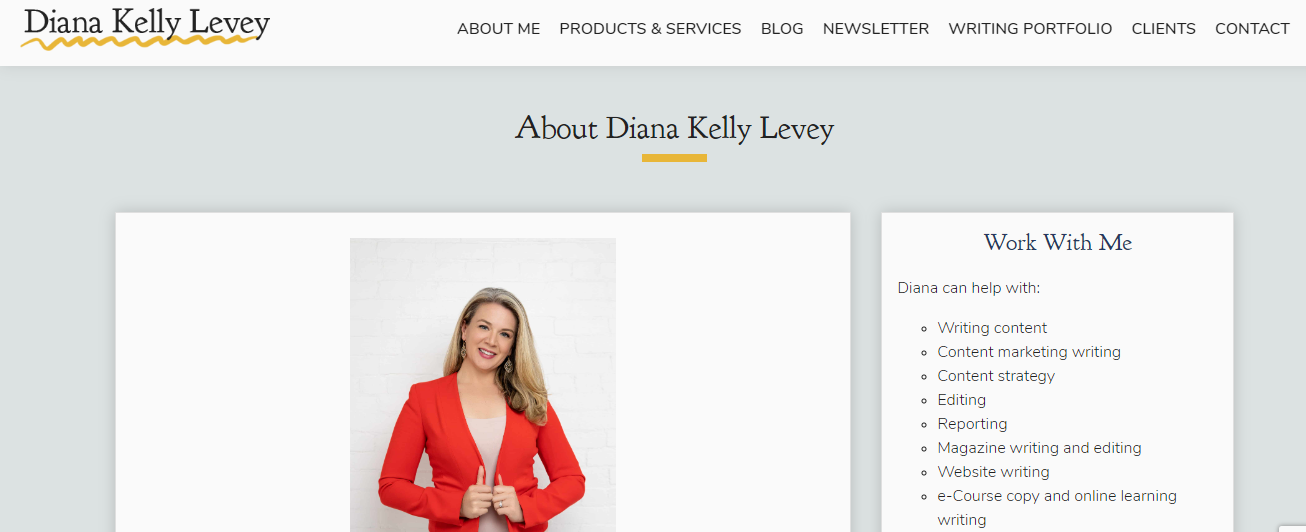 Diana Kelly Levey - About Me Page