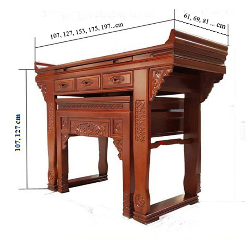 Kích thước bàn thờ gia tiên chuẩn dựa trên cung tốt trên thước Lỗ ban