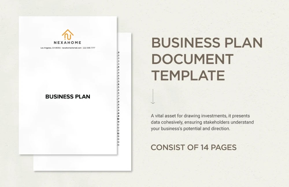 one page business plan template google docs