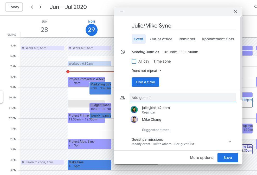 Event Creation and Management for Google Calendar