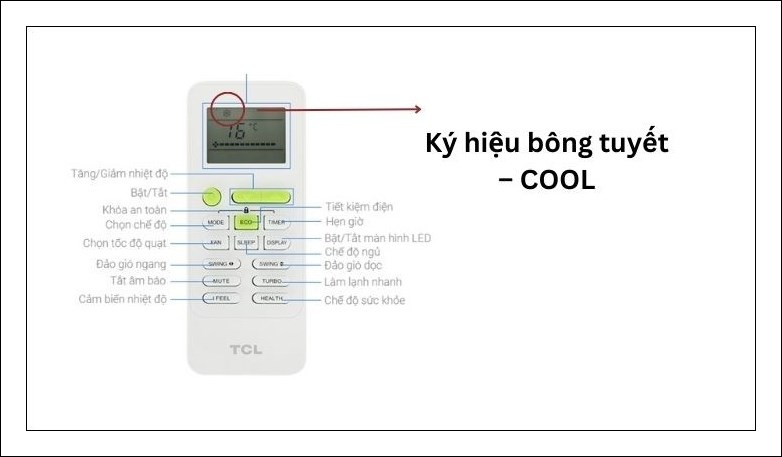 Biểu tượng chế độ điều hòa - Chế độ Cool