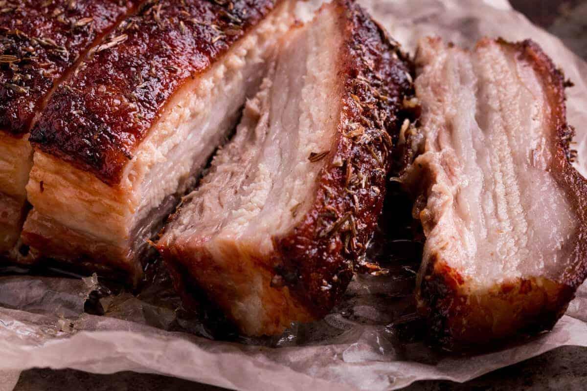 Burta de porc afumata si feliata