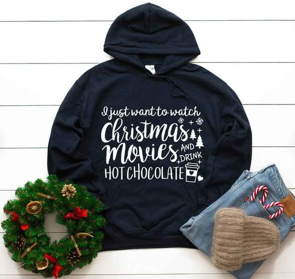 sudadera con capucha de chocolate caliente de navidad
