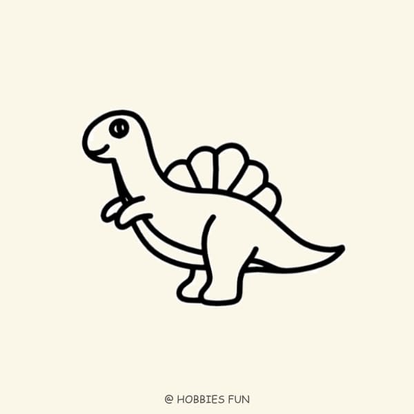 Cute Hospitable Dinosaur Drawing