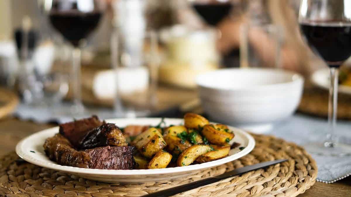 cooked food on white ceramic plate