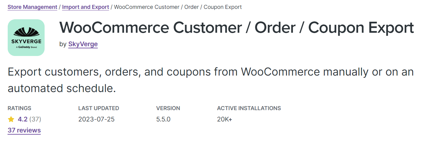 WooCommerce Order Export Customer Order Coupon Export by SkyVerge