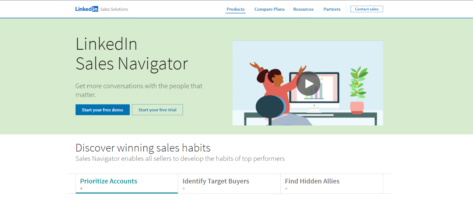 sales navigator homepage 