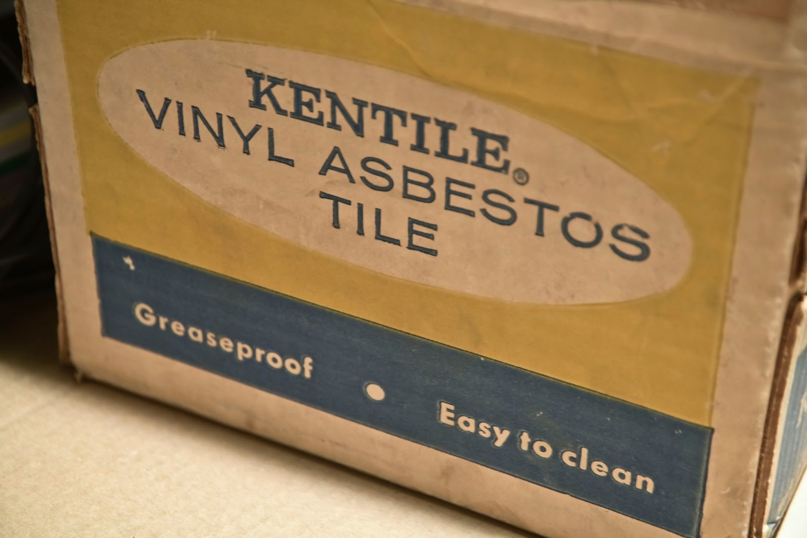 An image of a box of asbestos floor tiles will lead to asbestos in homes.