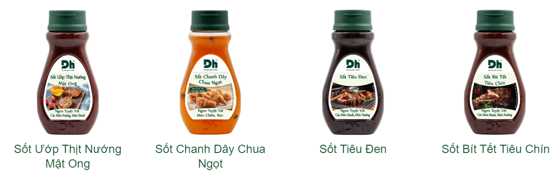 Nước sốt đóng chai thương hiệu Việt - DH Foods 