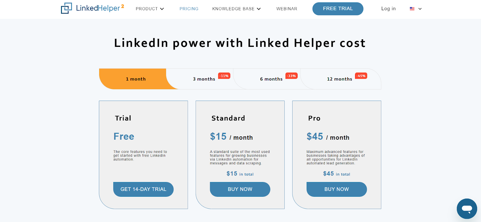 linkedhelper plans and pricing