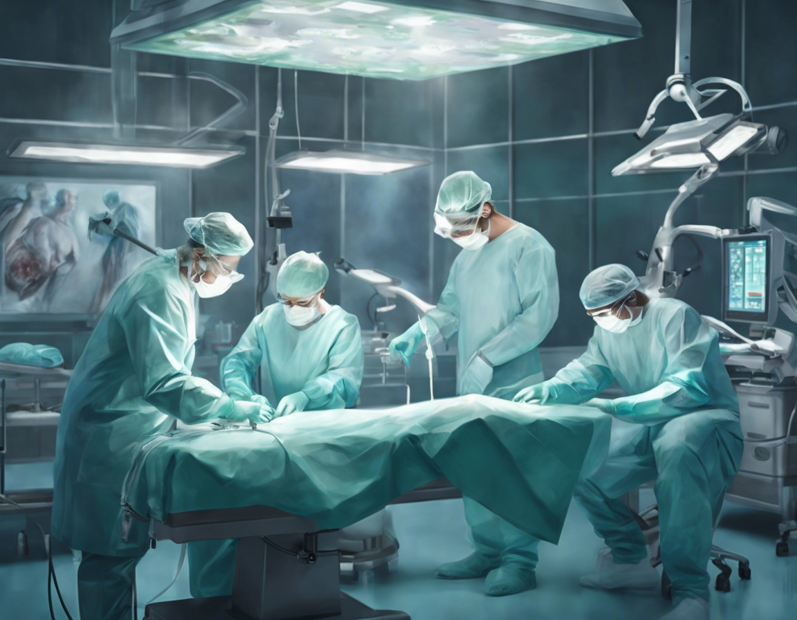 Хирурги выполняют операцию в современной операционной