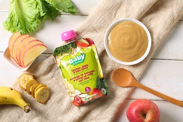 Baby food, juice, and fruit. 