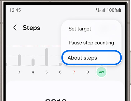 About steps highlighted in Samsung Health