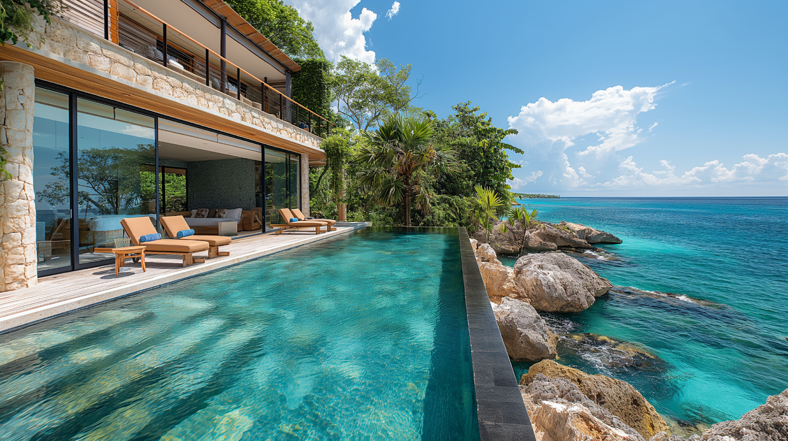 Luxury villa in Riviera Maya with tropical surroundings and private pool