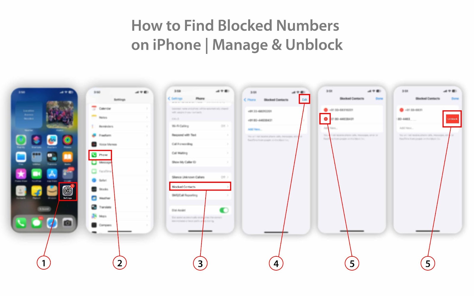 Blocked Numbers on iPhone | Manage & Unblock