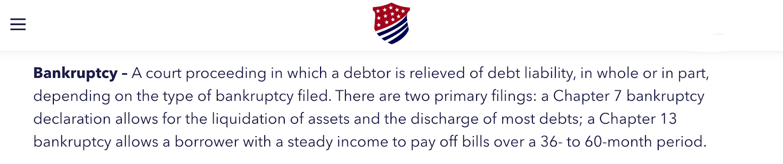 National debt relief vs bankruptcy