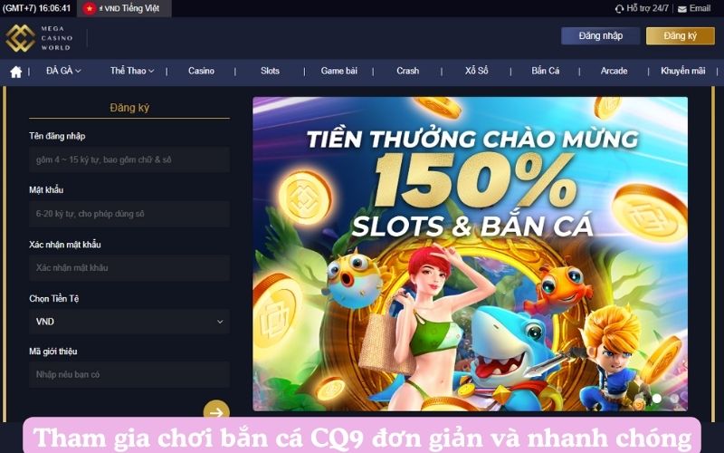 Tham gia chơi bắn cá CQ9 đơn giản và nhanh chóng