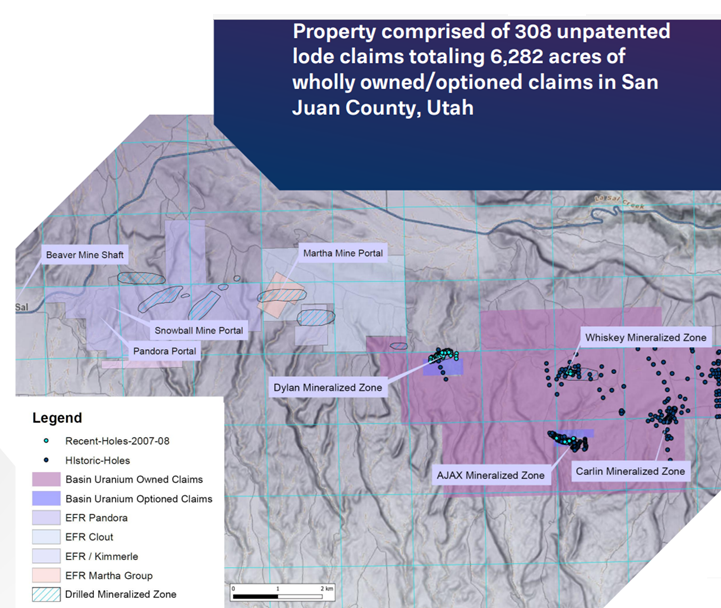 A map of a mining area    Description automatically generated