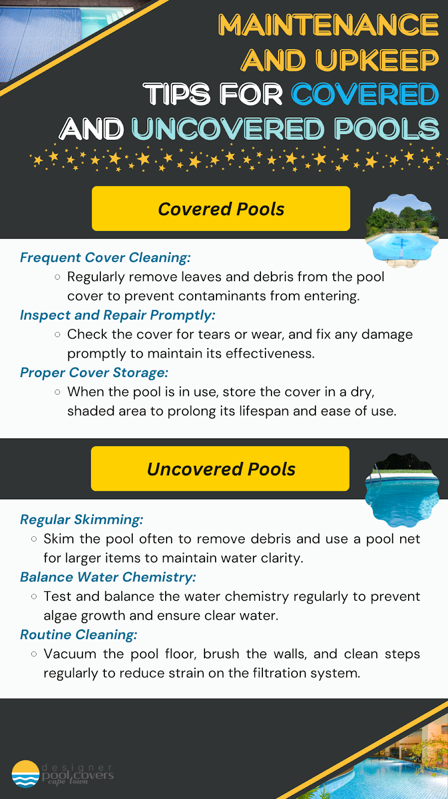 Maintenance and Upkeep Tips for Covered and Uncovered Pools - Pools with Covers