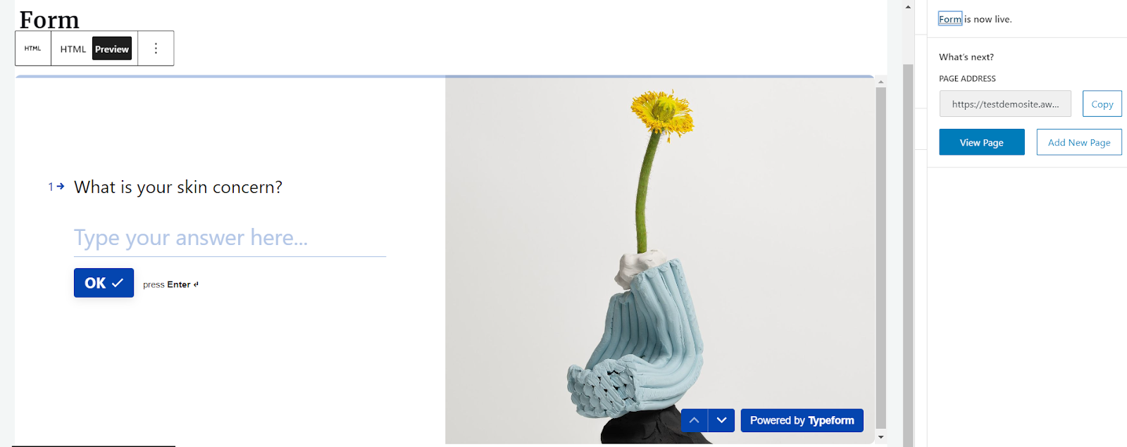 typeform in WordPress