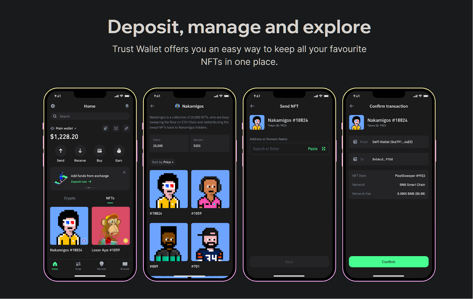 trust wallet hỗ trợ nfts trên nhiều blockchain