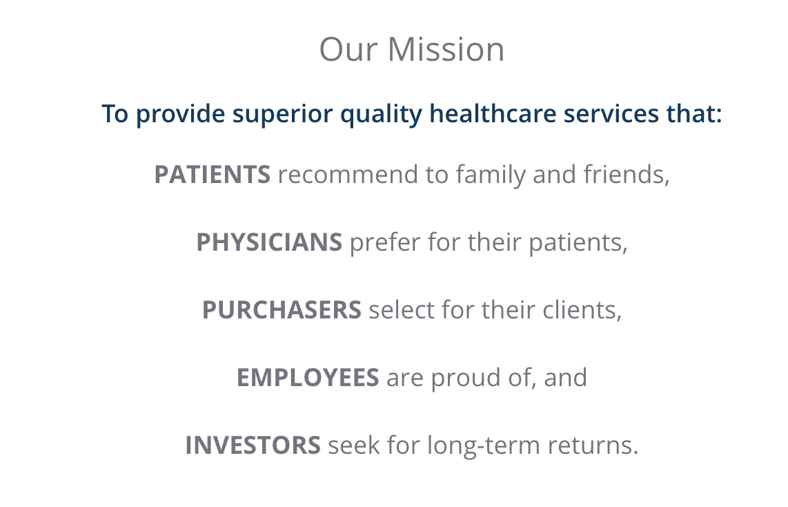 Best mission statement examples: Universal Health Services