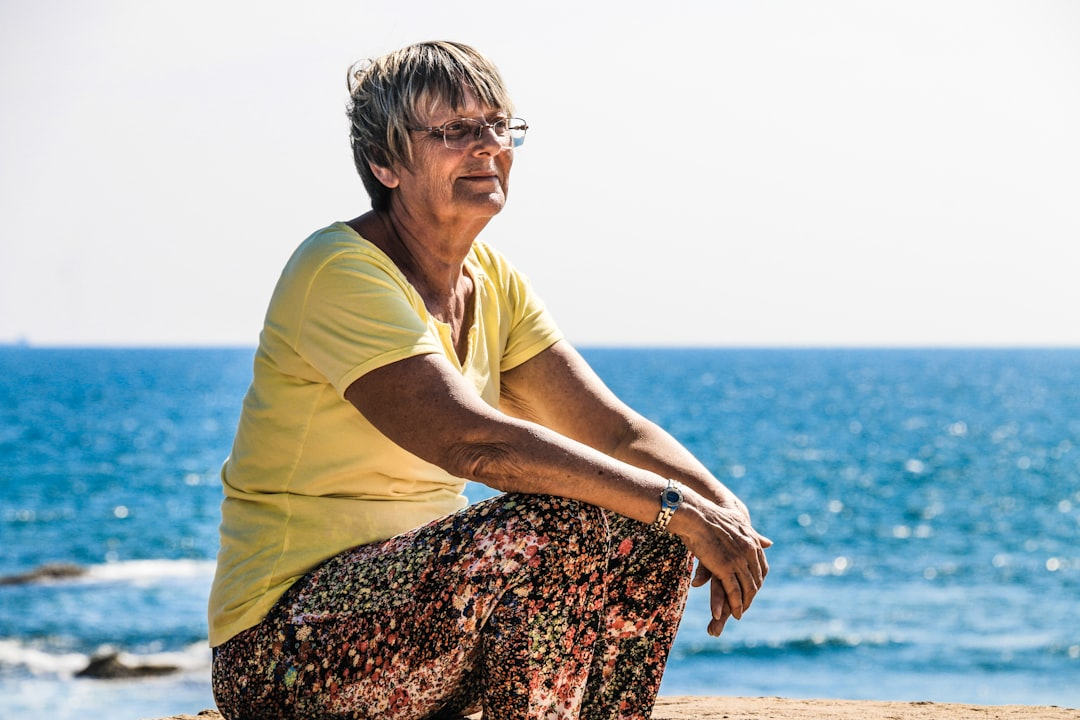 A senior enjoying vacation on beach