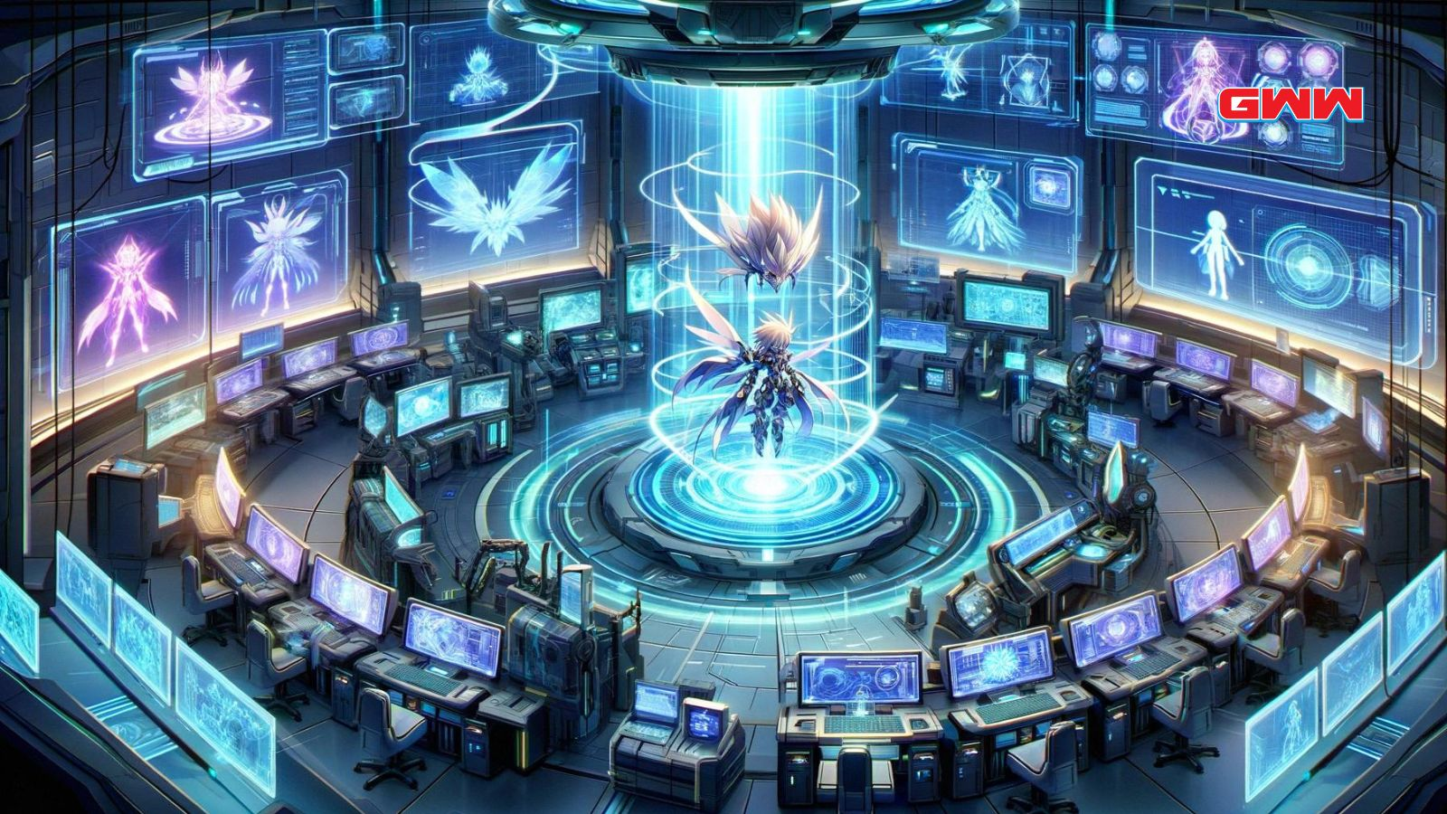 A futuristic lab where the character Zid is undergoing an evolution process