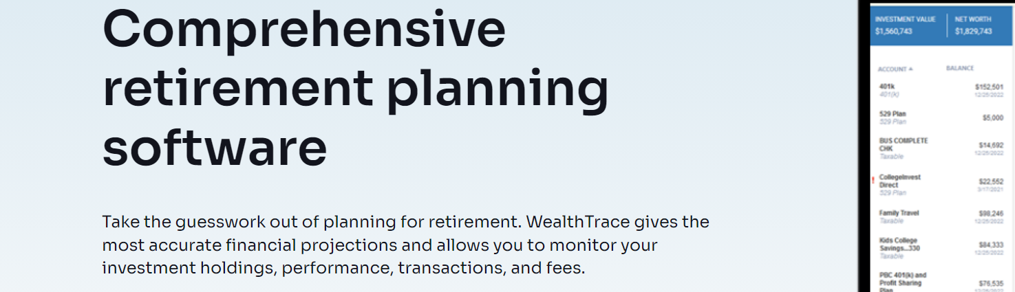 Image showing WealthTrace as one of the best wealth management tools