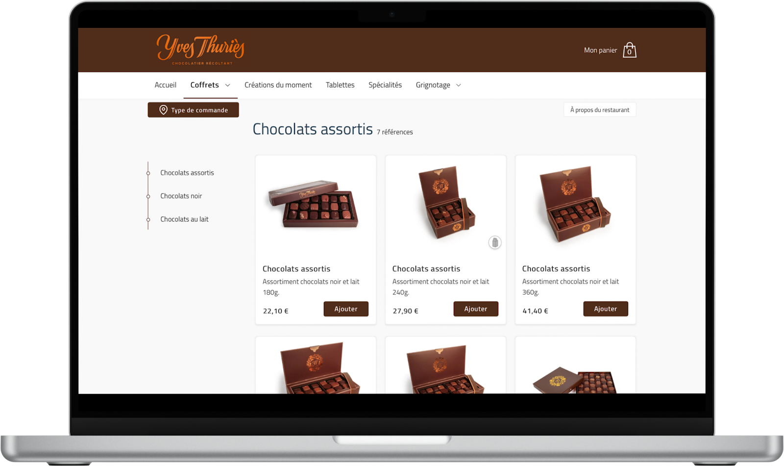 La commande en ligne de TastyCloud chez le chocolatier Yves Thuriès