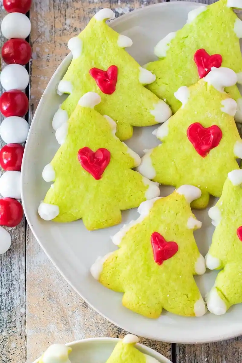 grinch christmas tree cookies 