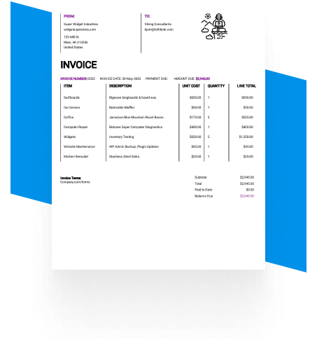 An example of an Invoice Naija template