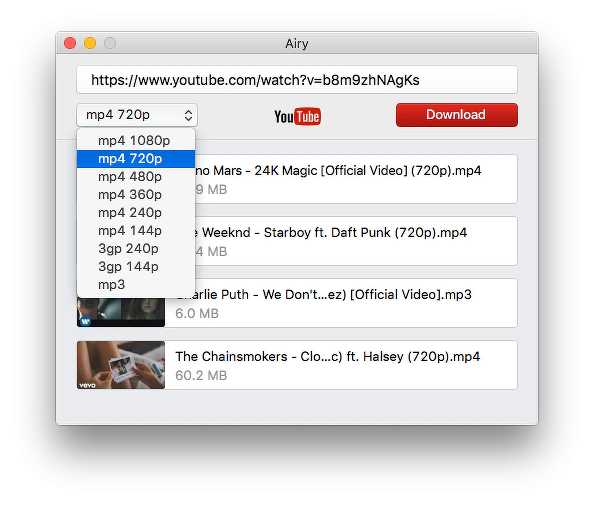 Airy - paid YouTube to mp4 conveter 