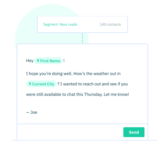 An example of setting up a segmented email campaign.